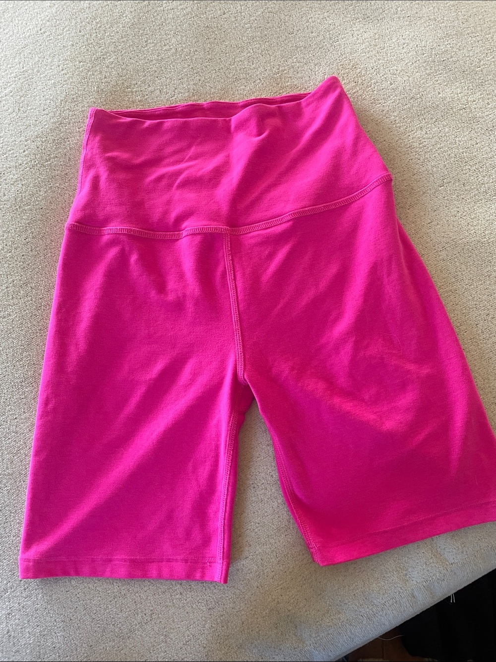Beyond Yoga Bright Pink High-Rise Bike Shorts